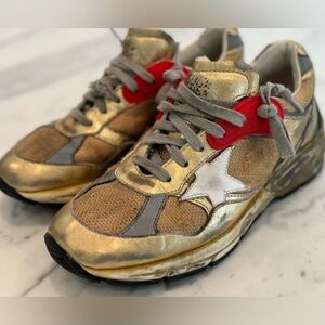 🔥 GOLDEN GOOSE DAD STAR Gold Great Condition, Size 36 6 - So Comfy Cute! 🔥